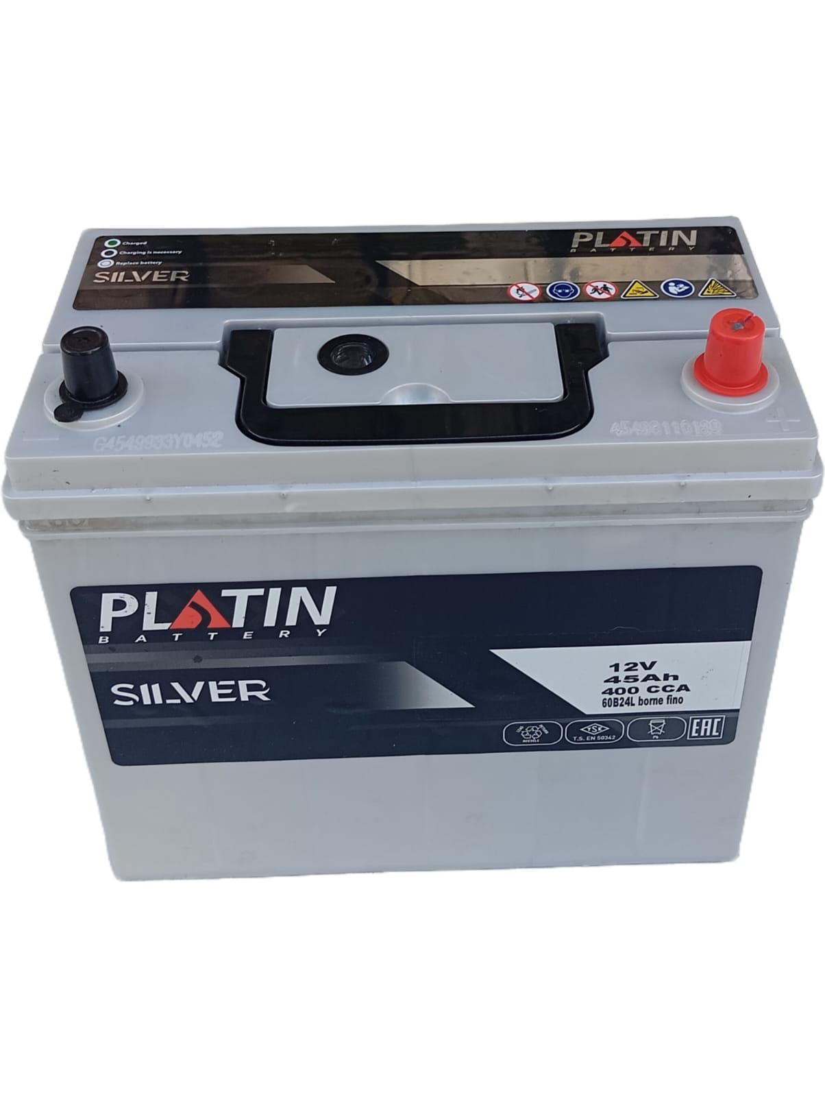 Bateria De Auto Platin 45 Ah Positivo Derecho Bornes Fino