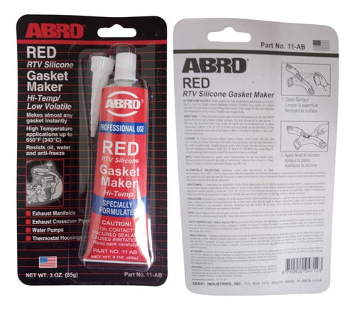 Silicona Roja Red Gasket Americana Abro Alta Temperatura 85g