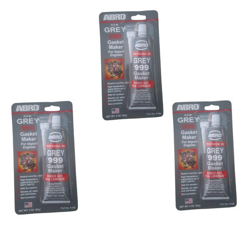 Silicona Gris ABRO Alta Temperatura x3 unidades
