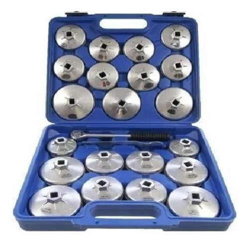Saca Filtro Tipo Copas 23 Piezas – Juego Profesional para Toyota, Nissan, BMW, Ford y más