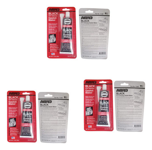 Silicona Negra Black Gasket Americana Abro Altatemperatura x3