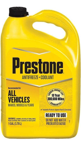 Prestone Antifreeze/Coolant 50/50 Cor-Guard Fluor | Listo para Usar -37°C a 129°C