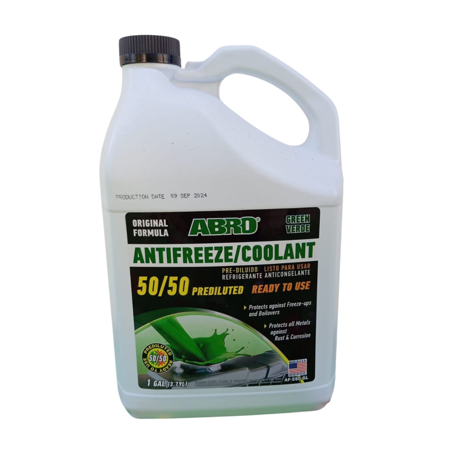 Refrigerante Anticongelante Verde Abro 50/50 3,78 Lt